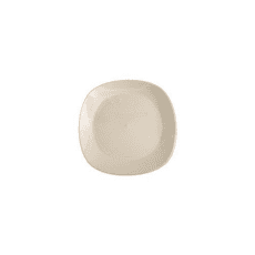 Plato Postre Semicuadrado De Policarbonato Beige 19cm