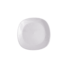 Plato Trinche Semicuadrado De Policarbonato Blanco 26cm